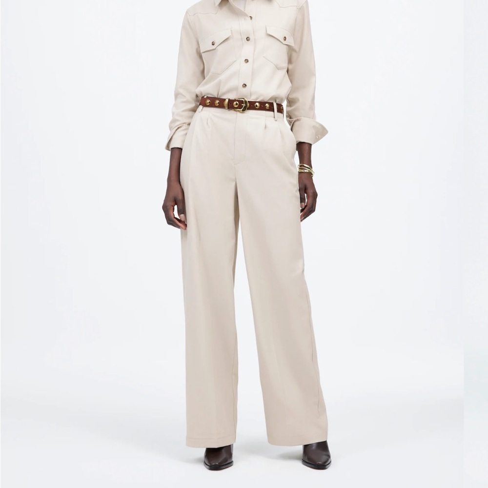Madewell | The Harlow Wide-Leg Trouser in Brushed Twill